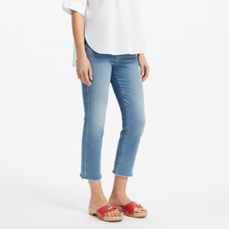 Buckle Accent Wooden Wedge Slides