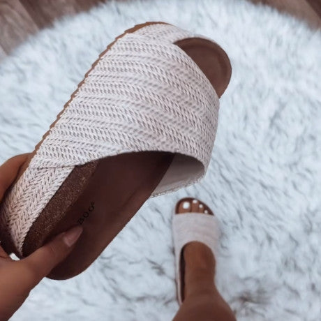 Chic Knitted Summer Slide Footwear