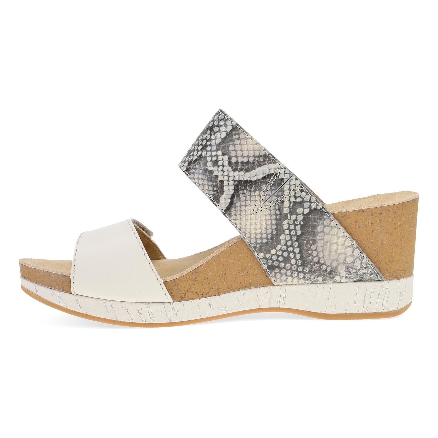 Snake Print Wedge Sandals With Buckle Detail