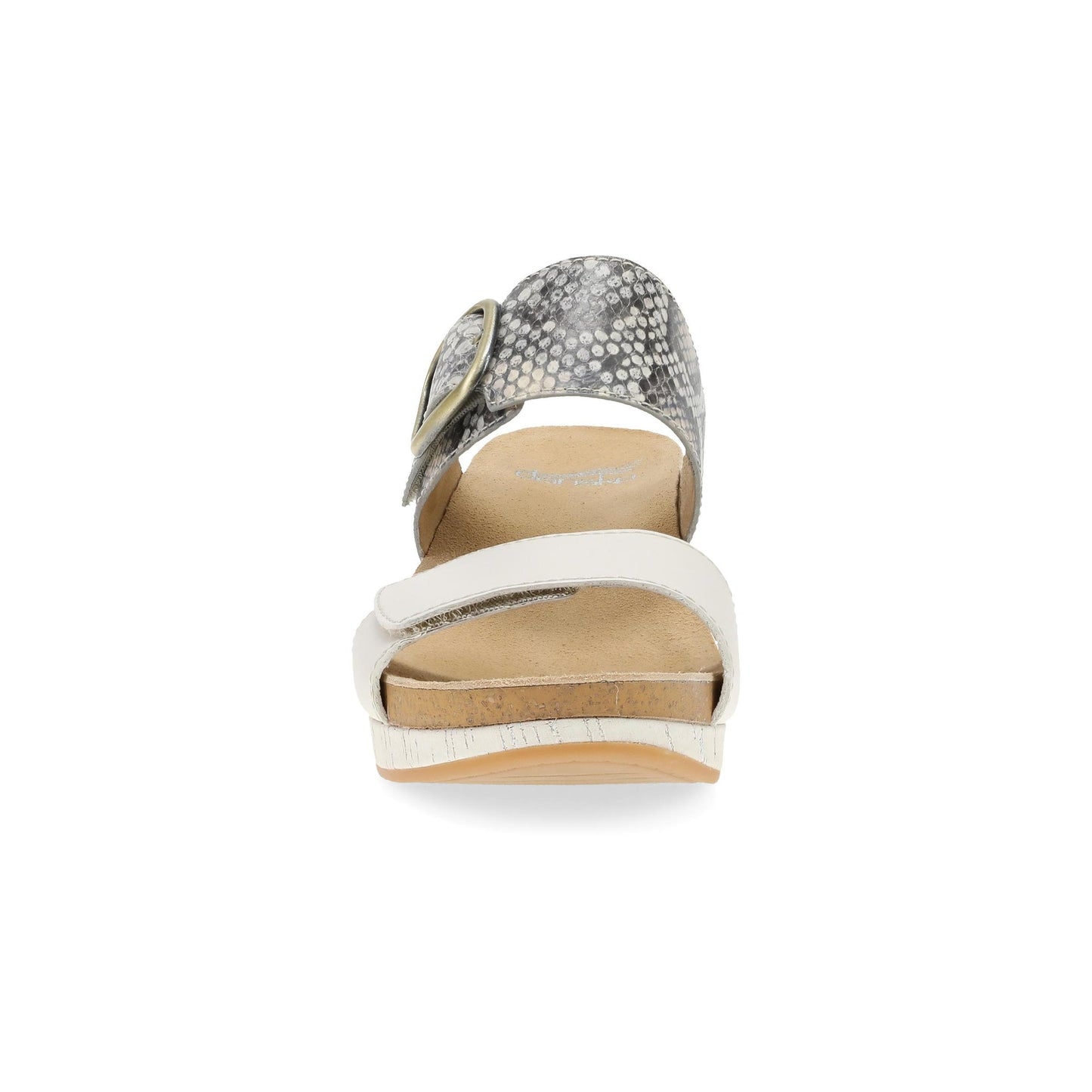 Snake Print Wedge Sandals With Buckle Detail