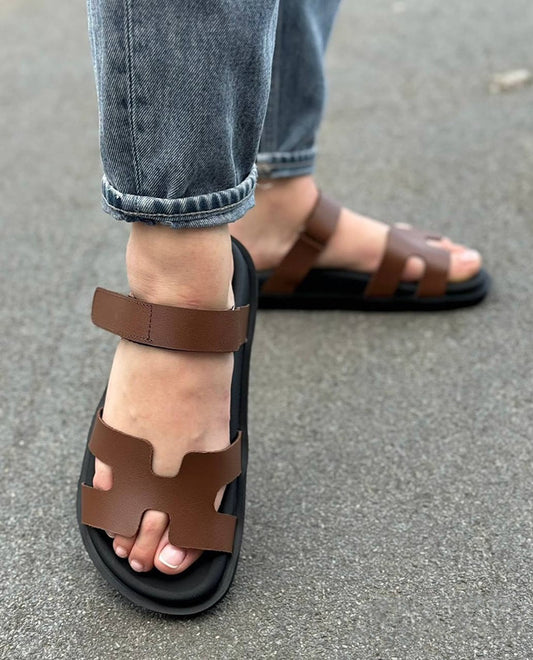 Double Strap Flat Sandals
