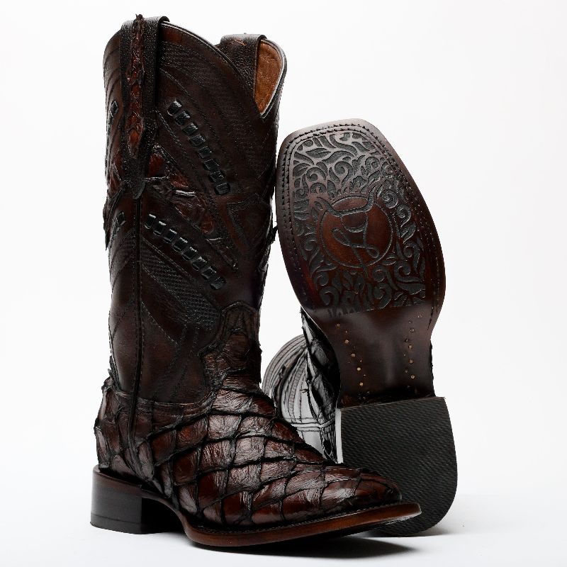 AUTHENTIC Brown Piraroucu Boots - Square Toe