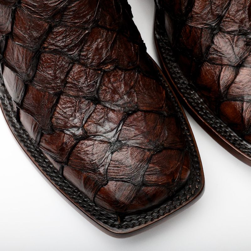 AUTHENTIC Brown Piraroucu Boots - Square Toe