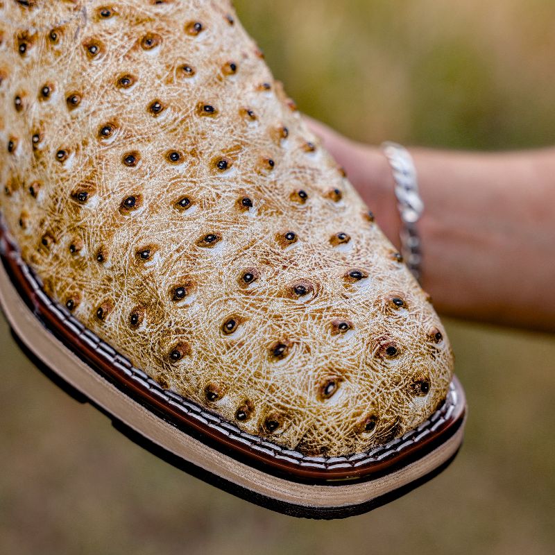 Desert Orix Ostrich Leather Boots With 3D Lightweight Sole - Composite Toe