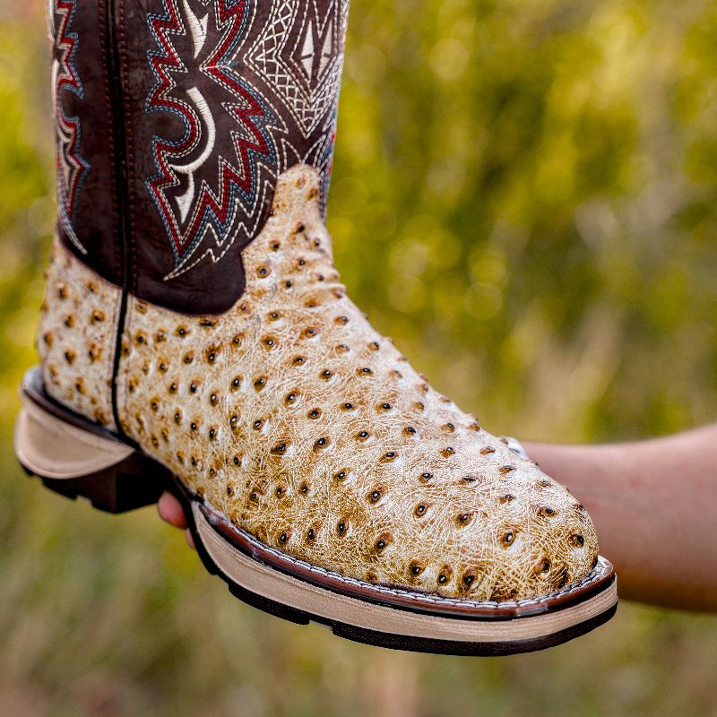 Desert Orix Ostrich Leather Boots With 3D Lightweight Sole - Composite Toe