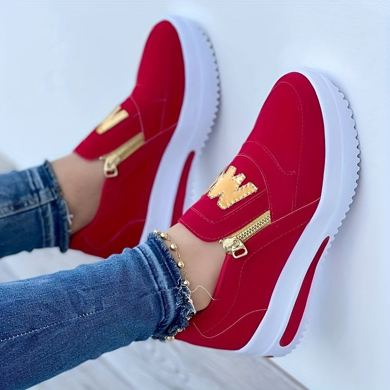 2025 Metallic Embellished Platform Sneakers