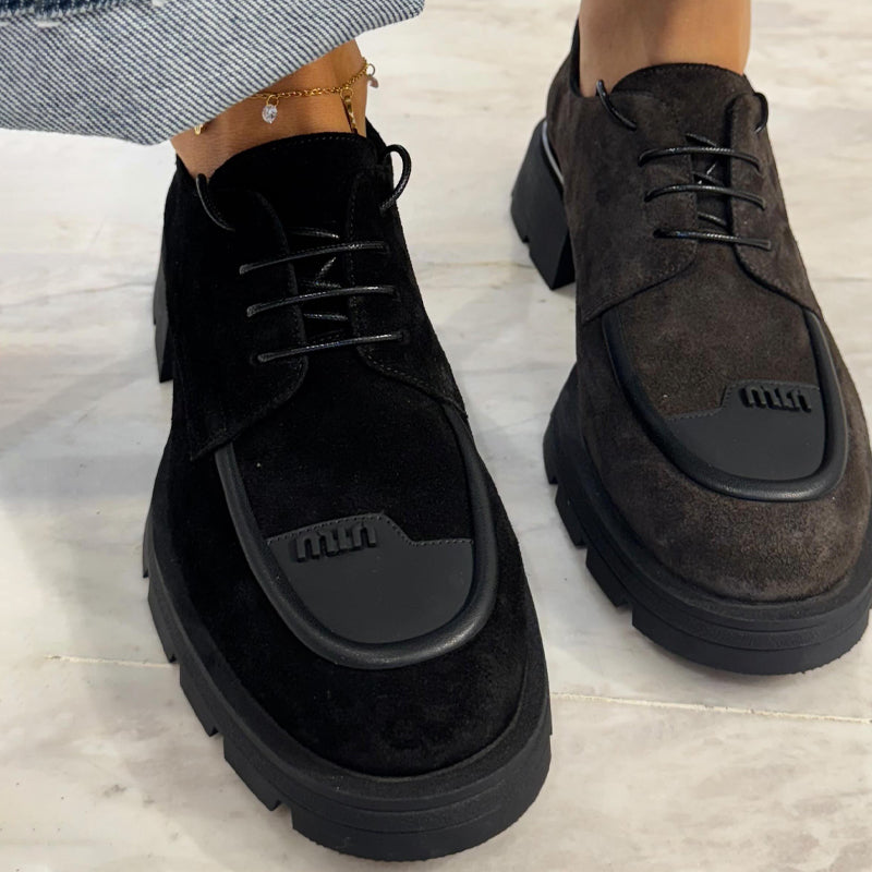 Lace Up Chunky Sole Oxford Shoes