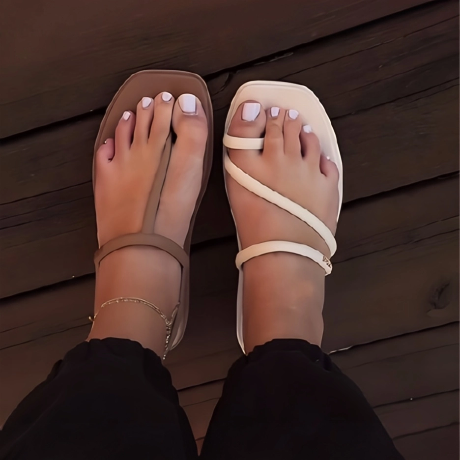 Crisscross Strap Square - Toe Sandals