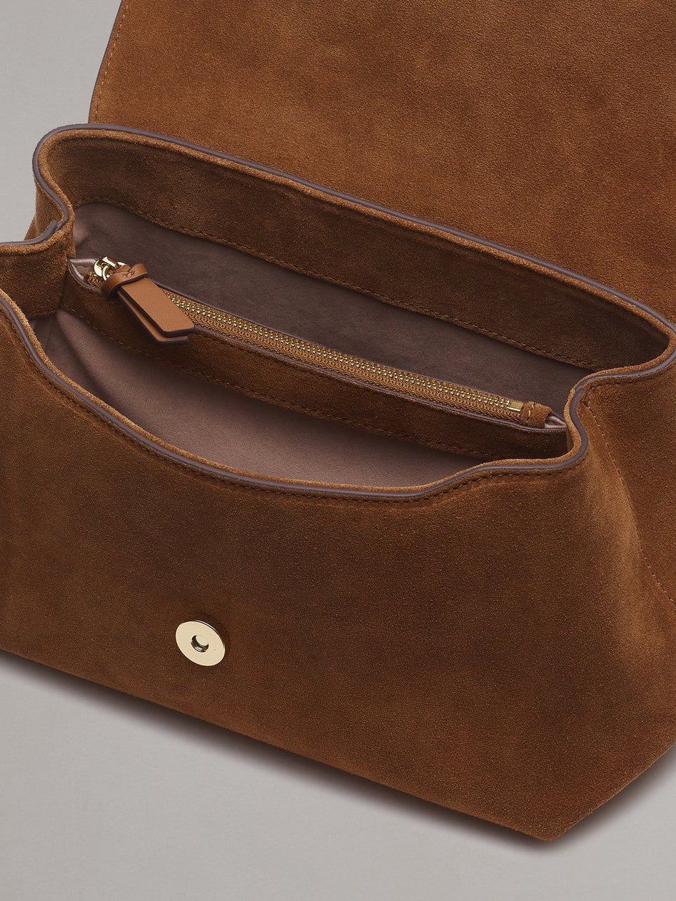 Suede Top Handle Bag