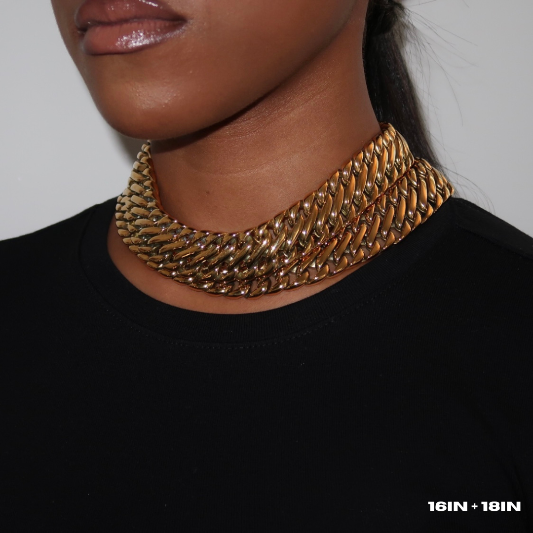 Chunky Double Tight Cuban Necklace
