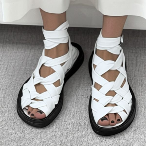 Soft-soled Woven Platform Sandals