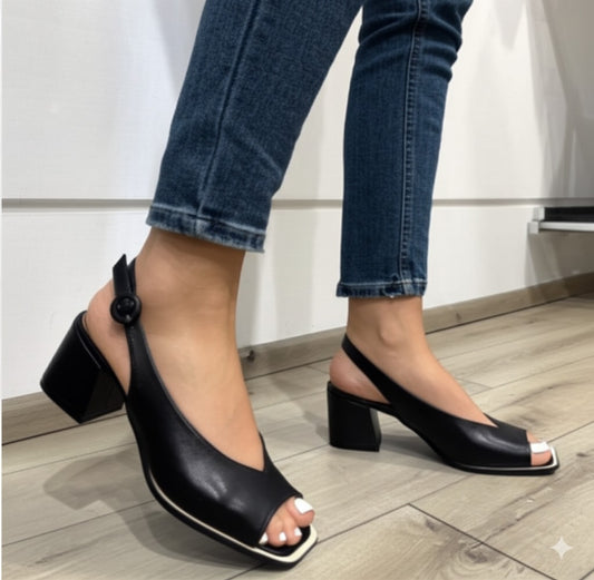 Thick Heel Fish-toe Sandals Pumps