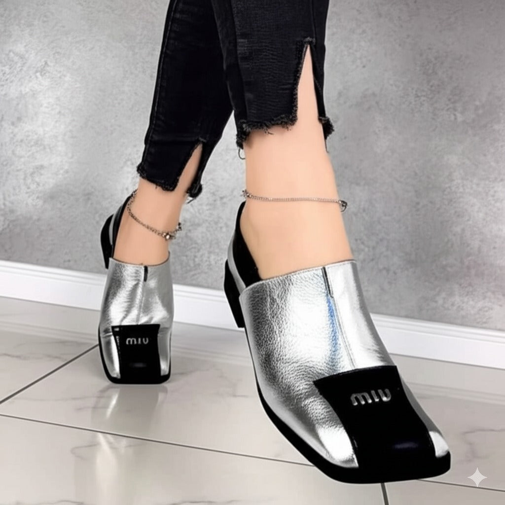 Flat Square-toe Slippers Sandals