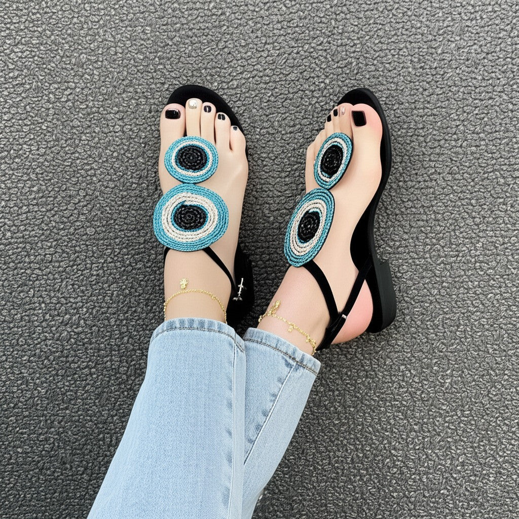 High Sense Fashion Rhinestone Flat Slippers