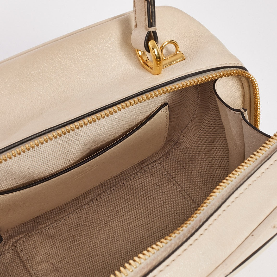 Off White Leather Blondie Top Handle Bag