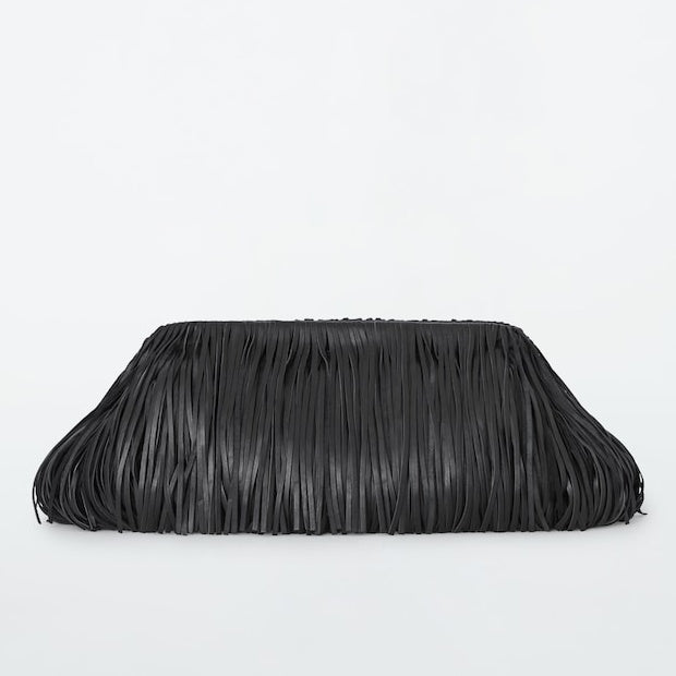 Tasselled Framed Clutch - Leather