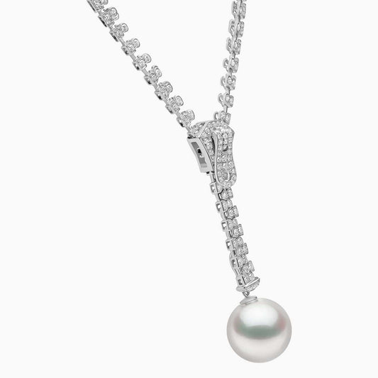 South Sea Pearl And Diamond Zip Necklace