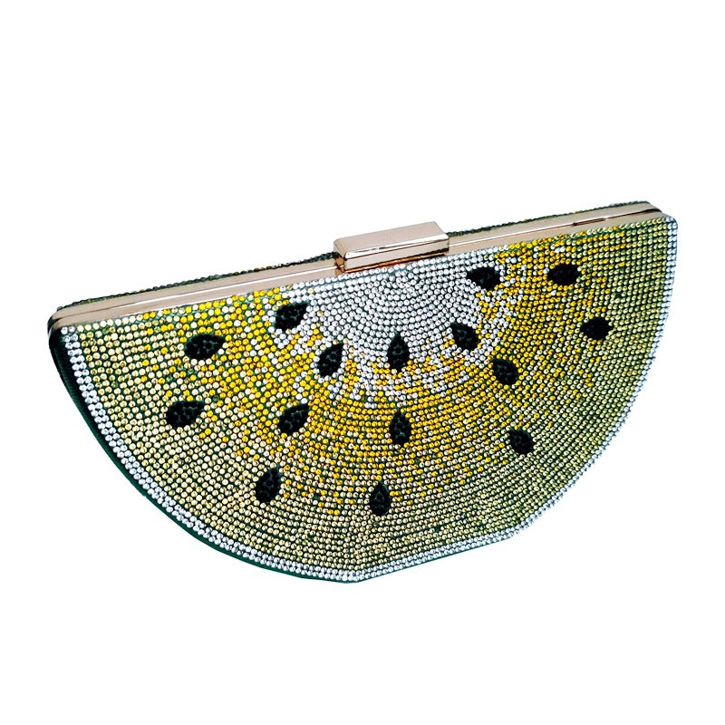 Rhinestone Iconic Fruit Slice Clutch