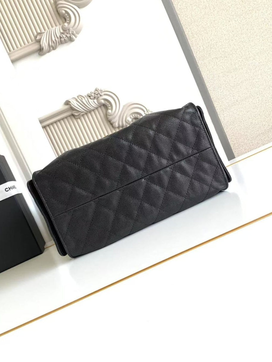 Grained Calfskin & Gold-Tone Metal Bag