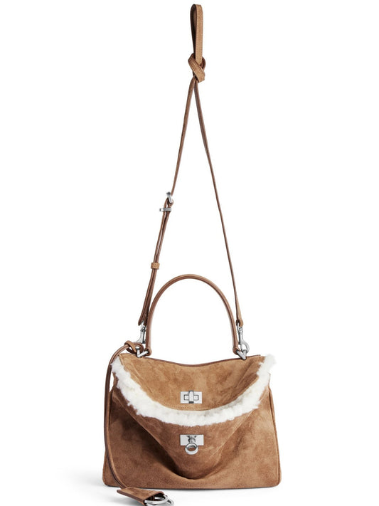 Fluffy Shearling Crossbody Tote