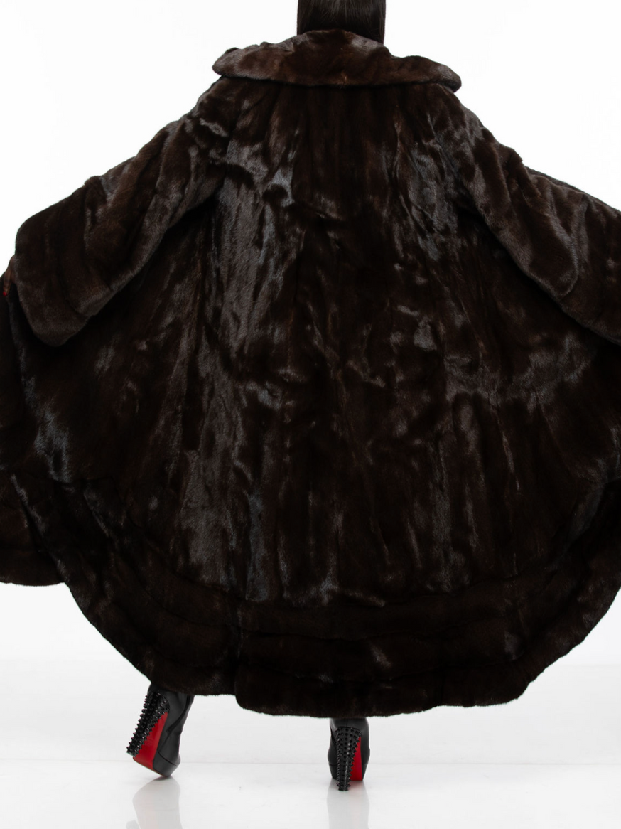 Dark Brown Faux Fur Longline Hooded Coat
