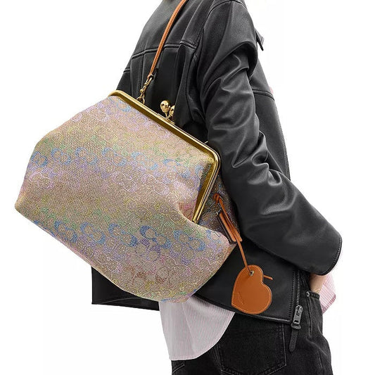 Rainbow Crystal Kisslock Bag