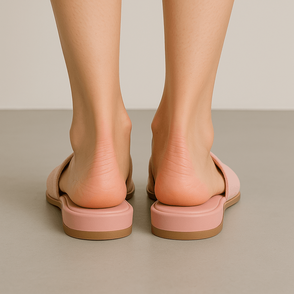 Pink Terry Cloth Slide Sandals With Gold Plate
