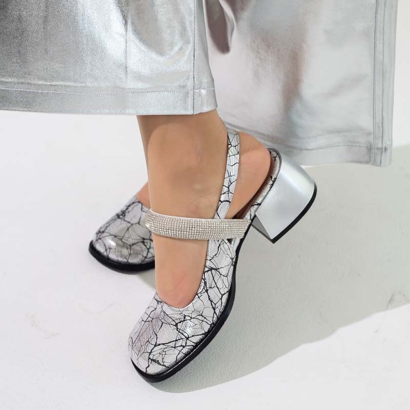 Shinny Square-toe Mary Jane Sandals