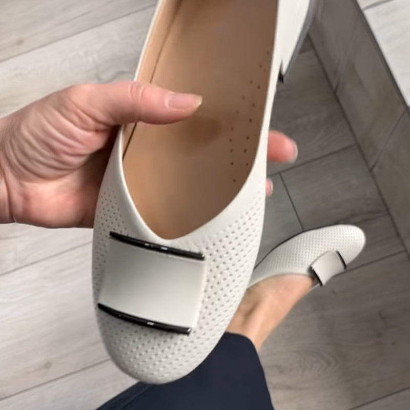 Hollow-out Coarse-heeled Shoes