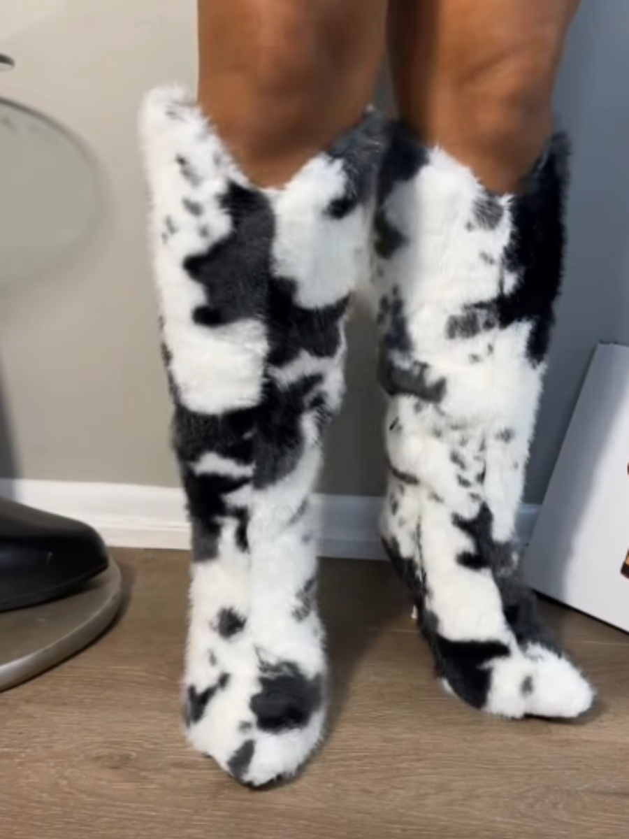 Dairy Plush Knee Boots