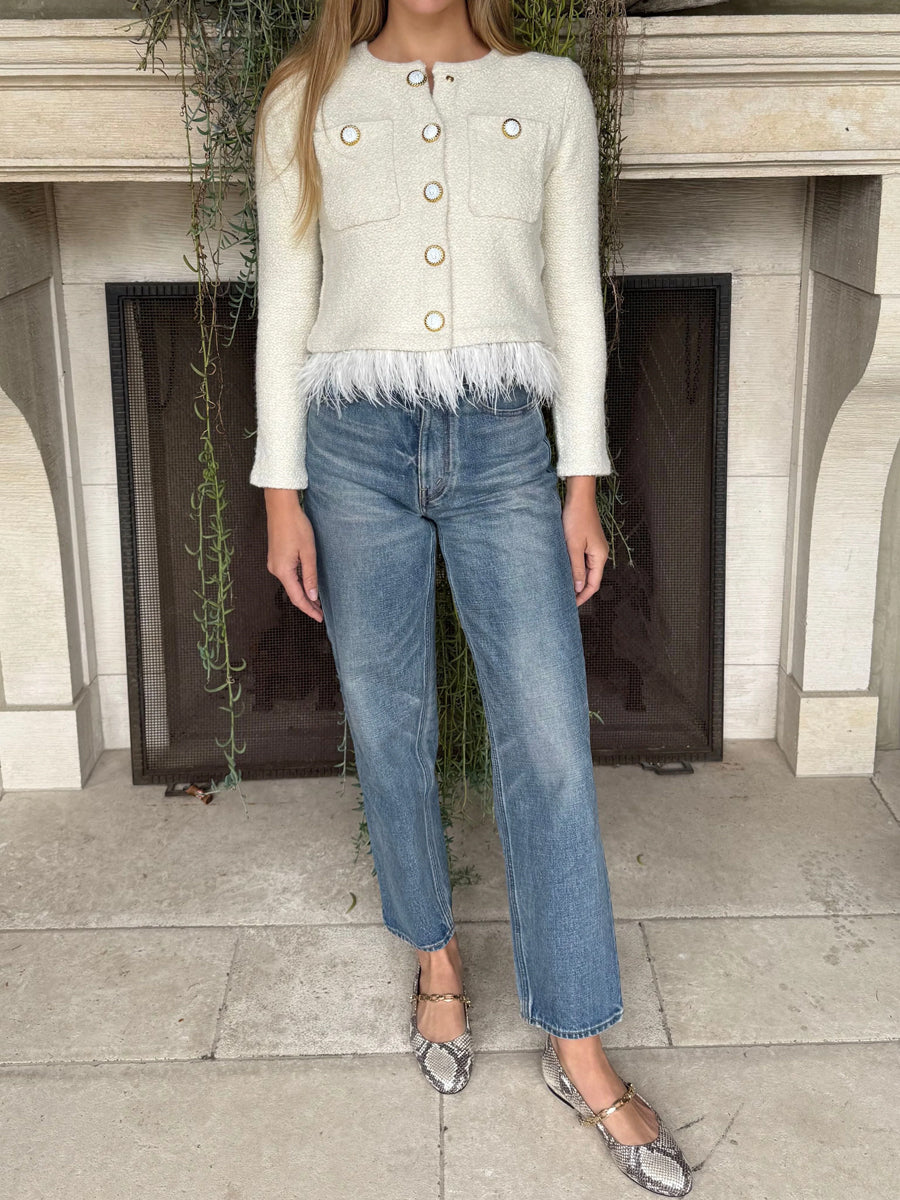 Feather Fringe Cardigan Jacket