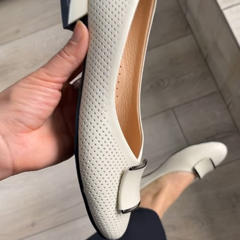 Hollow-out Coarse-heeled Shoes
