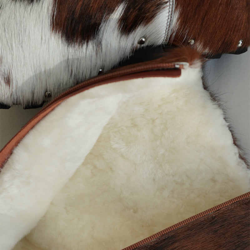 Platform Sole Imitation Calf Hair Knee-High Winter Boots