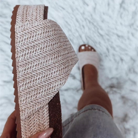 Chic Knitted Summer Slide Footwear