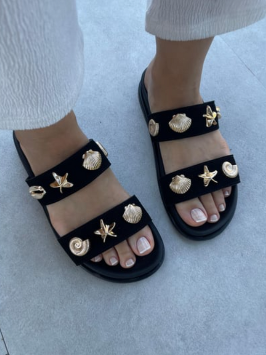 Suede Metallic Flats