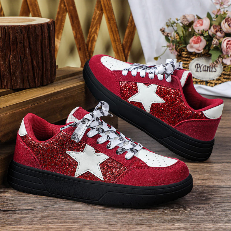 Lace-up Sparkling Sneakers