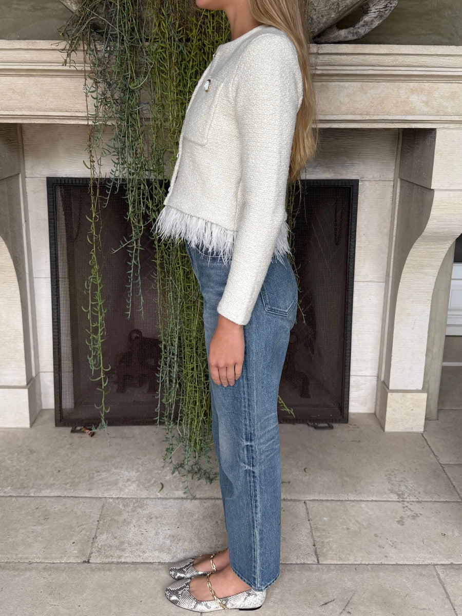 Feather Fringe Cardigan Jacket