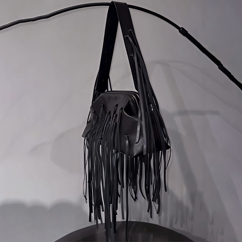 PU Large Tassel Shoulder Bag