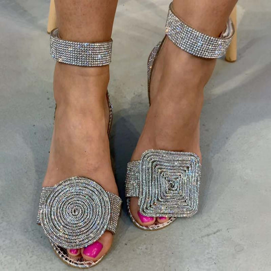 Crystal Stones Flat Sandals
