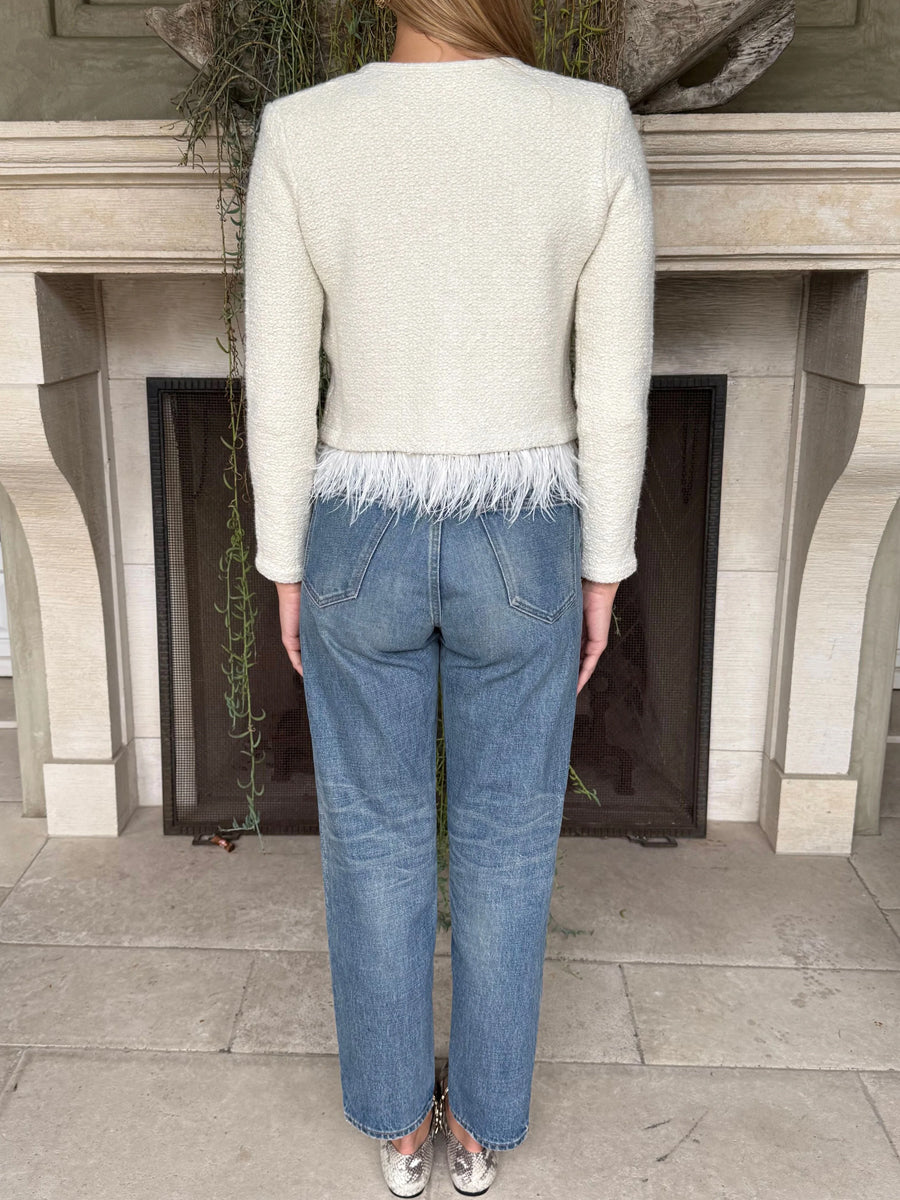 Feather Fringe Cardigan Jacket