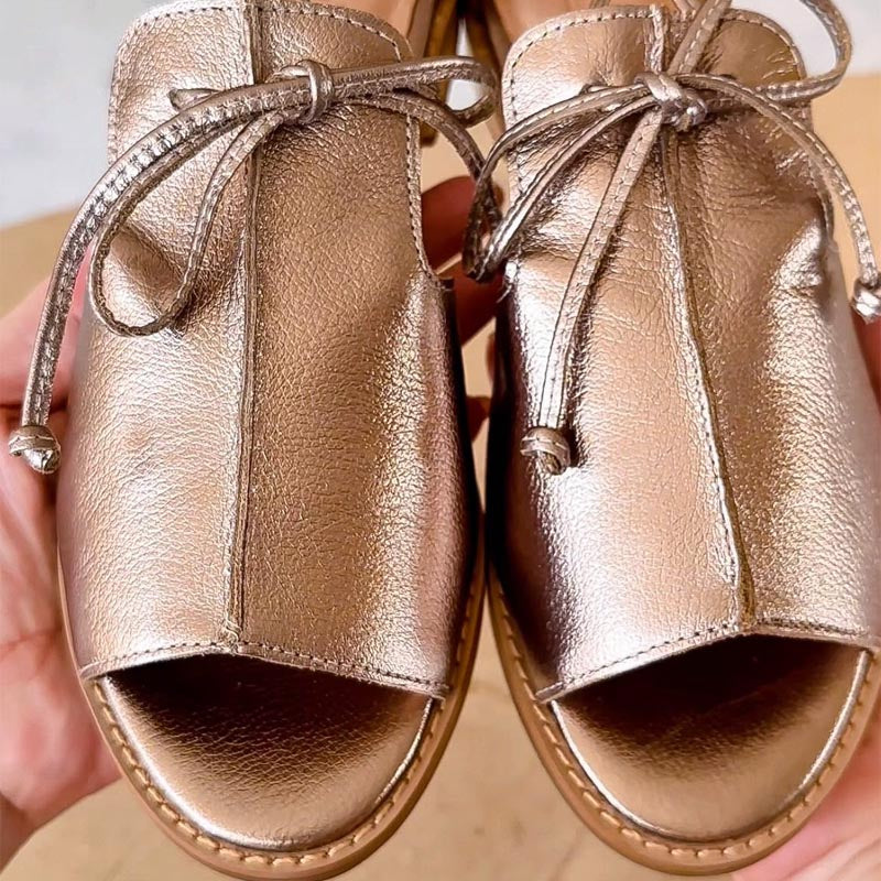 Strappy Peep Toe Flat Sandals
