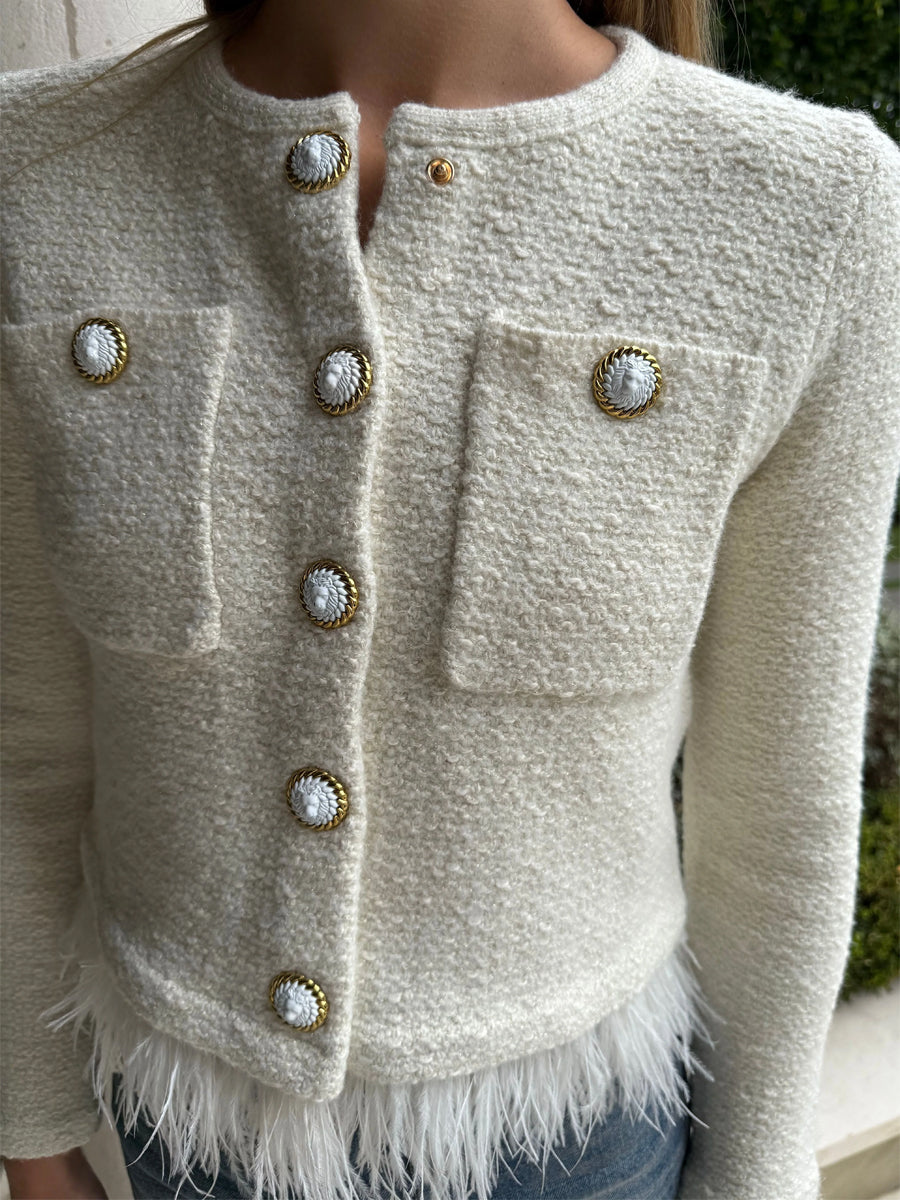 Feather Fringe Cardigan Jacket