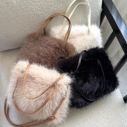 Fashion Plush Handbag Shoulder Crossbody Bag