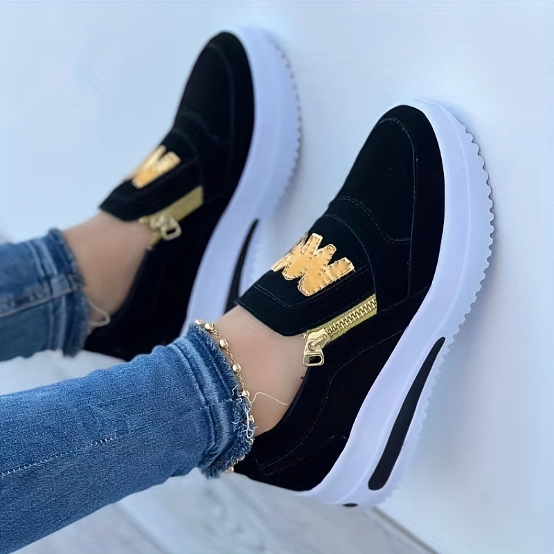 2025 Metallic Embellished Platform Sneakers