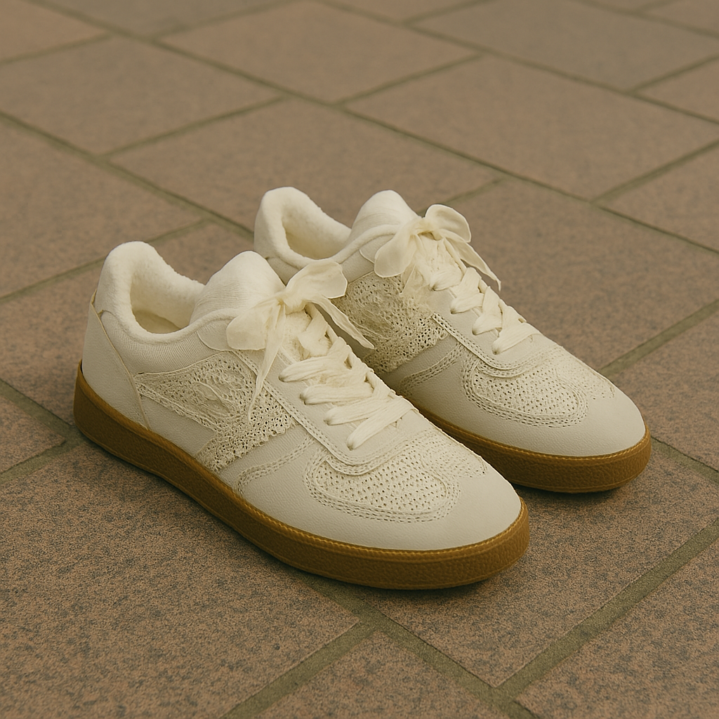 Perforated Lace - Up Sneakers