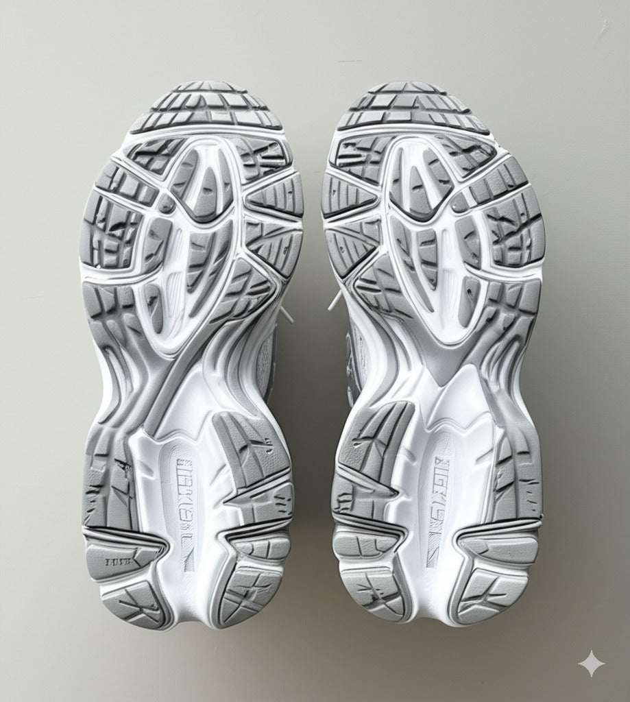 Silver Polka Dot Chunky Lace - Up Sneakers