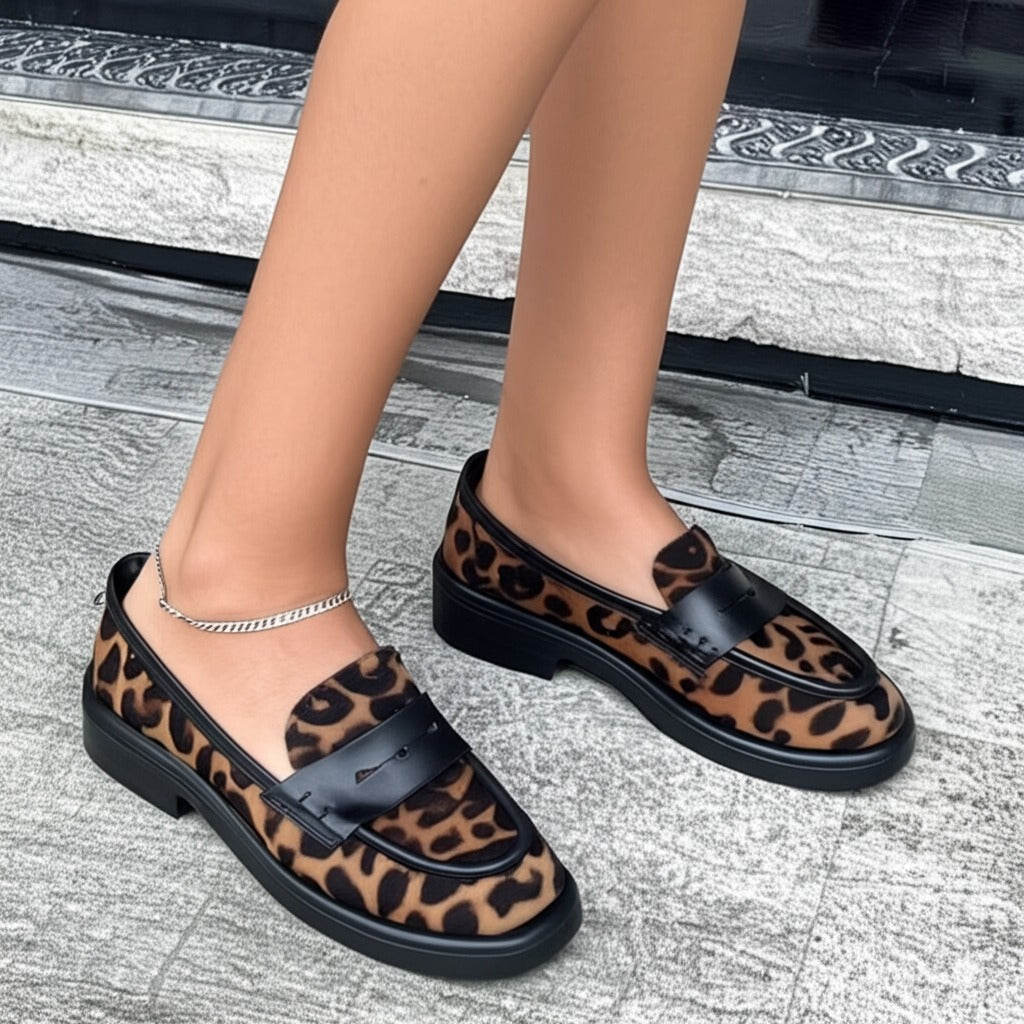 Leopard Print Loafers