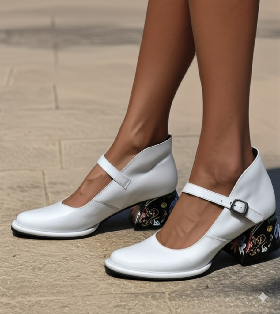 Strap Block Heel Pumps