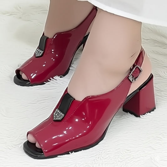 Toe Block Heel Slingbacks
