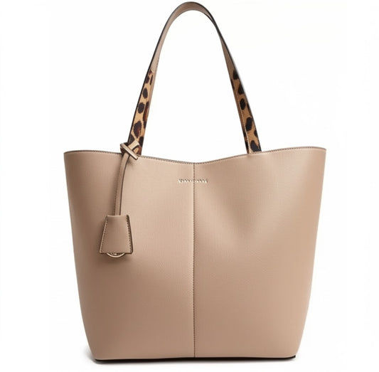 Elegant Beige Tote Handbag